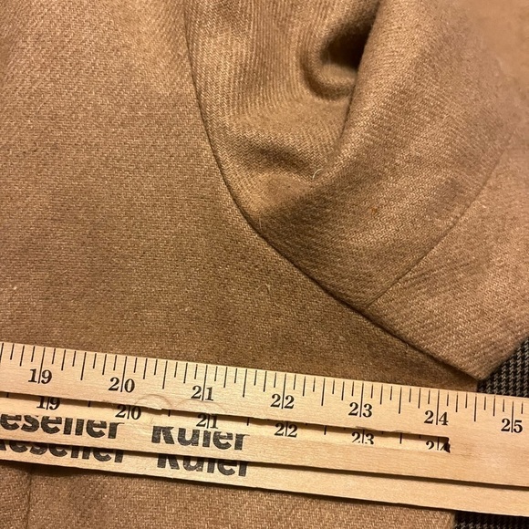 Vintage Trissi’s Woman Wool Blend Blazer Size 18 Tan Shoulder Pads - Picture 6 of 10